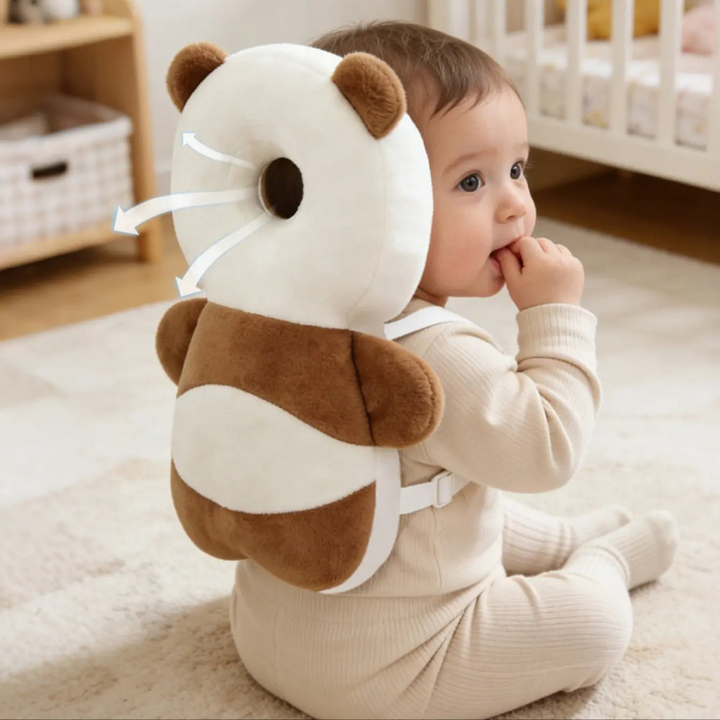 Baby Head Protector Cushion Backpack Harness for Walking & Crawling, Cute Christmas Elements, Unisex, Adjustable Toddler Safety Pad