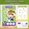 Children's Reusable Writing Workbook Set — 34 Pages with Erasable Pen