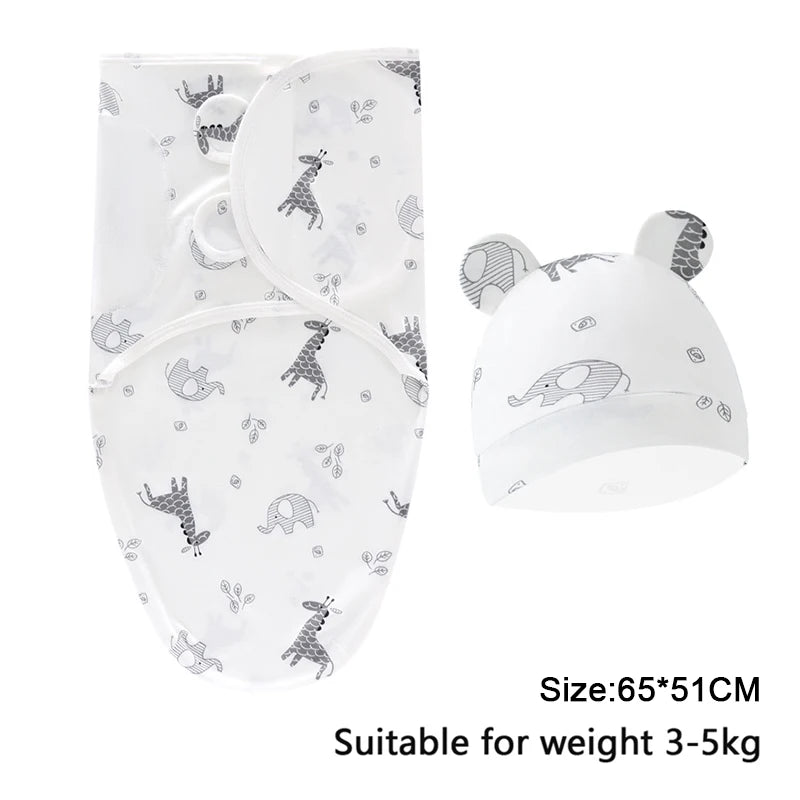 Baby Blanket Set with Hat, Soft Cute Baby Swaddle Wrap for Newborn 0-6 Months, Easy Wrapping, Christmas Halloween Thanksgiving Easter Gift, Multipurpose Comfy Bedding