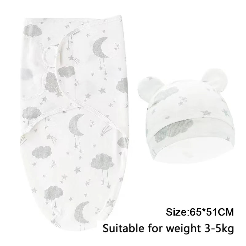 Baby Blanket Set with Hat, Soft Cute Baby Swaddle Wrap for Newborn 0-6 Months, Easy Wrapping, Christmas Halloween Thanksgiving Easter Gift, Multipurpose Comfy Bedding