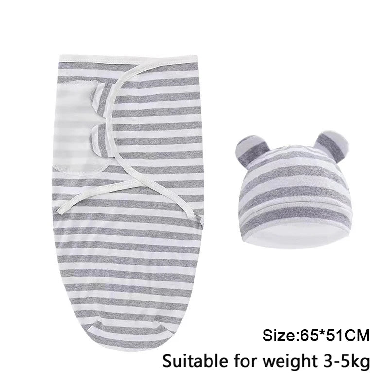 Baby Blanket Set with Hat, Soft Cute Baby Swaddle Wrap for Newborn 0-6 Months, Easy Wrapping, Christmas Halloween Thanksgiving Easter Gift, Multipurpose Comfy Bedding