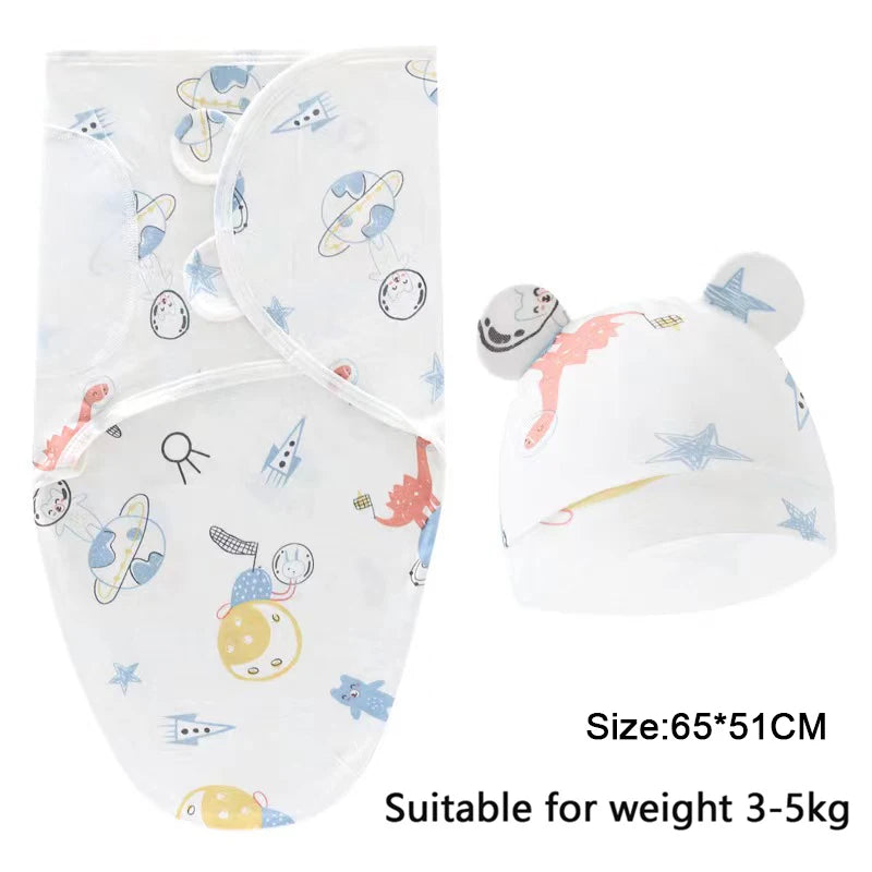 Baby Blanket Set with Hat, Soft Cute Baby Swaddle Wrap for Newborn 0-6 Months, Easy Wrapping, Christmas Halloween Thanksgiving Easter Gift, Multipurpose Comfy Bedding