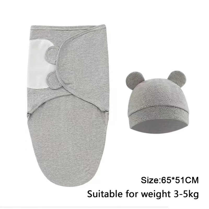 Baby Blanket Set with Hat, Soft Cute Baby Swaddle Wrap for Newborn 0-6 Months, Easy Wrapping, Christmas Halloween Thanksgiving Easter Gift, Multipurpose Comfy Bedding