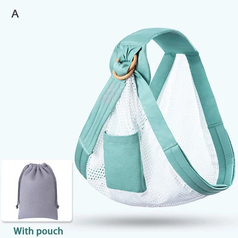 Hands-Free Baby Wrap Carrier, Flip 4-in-1 Advanced Carrier, Convertible Face in or Out or Front or Back, with Washable bib Included, Ergonomic, Travel with Baby Easily, Relieve Fatigue, Newborns and Older Babies, Maximum Load Bearing 32 lbs SpringStatemen
