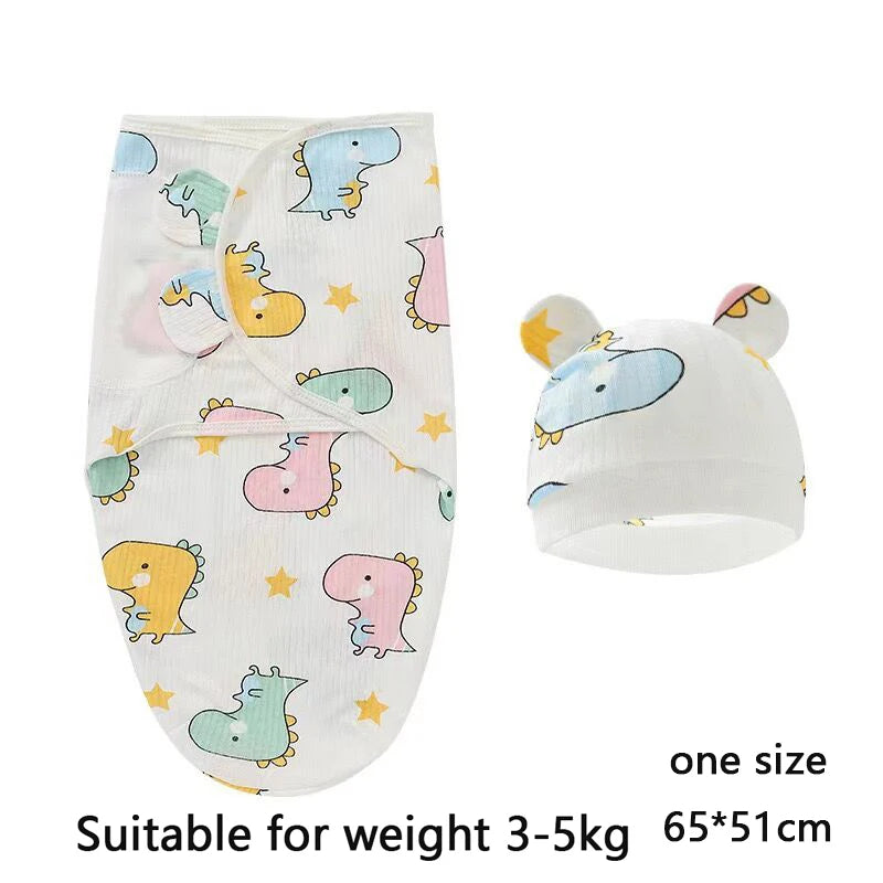 Baby Blanket Set with Hat, Soft Cute Baby Swaddle Wrap for Newborn 0-6 Months, Easy Wrapping, Christmas Halloween Thanksgiving Easter Gift, Multipurpose Comfy Bedding