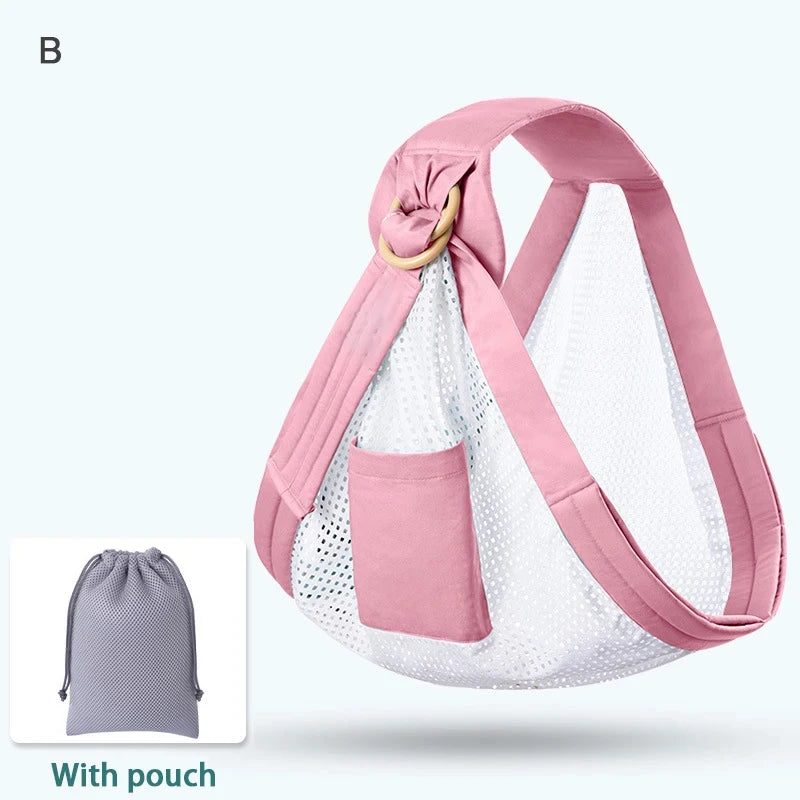 Hands-Free Baby Wrap Carrier, Flip 4-in-1 Advanced Carrier, Convertible Face in or Out or Front or Back, with Washable bib Included, Ergonomic, Travel with Baby Easily, Relieve Fatigue, Newborns and Older Babies, Maximum Load Bearing 32 lbs SpringStatemen